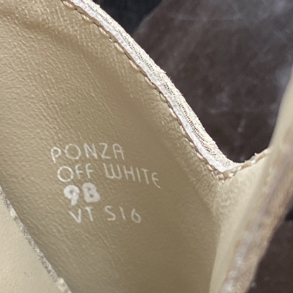 Earthies Ponza T-Strap PONZA Off- White Metallic  Leather Strap Sandals Shoes 9B - Picture 4 of 8